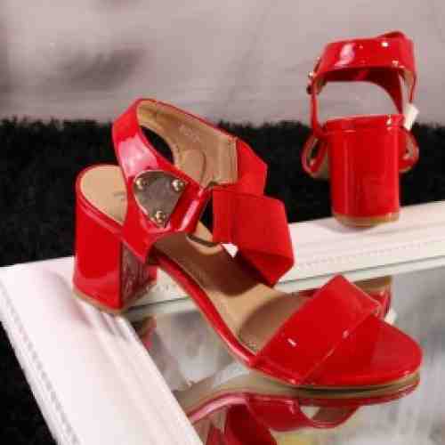 Sandale Elastic cu Toc Gros Rosii Cod A261 (CULOARE: Rosu, DIMENSIUNE TOC: 7, MARIME: 39)