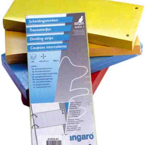 Separatoare carton pentru biblioraft, 180 g/mp, 105 x 240 mm, 100/set, KANGARO - orange