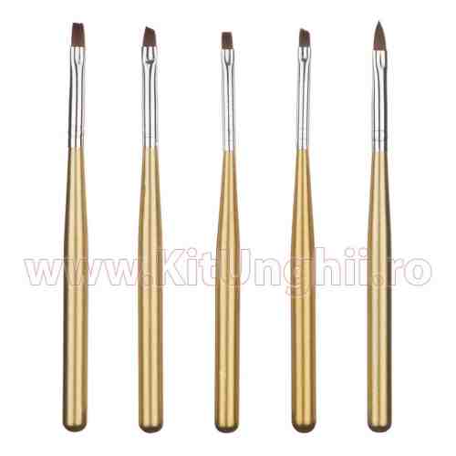 Set 5 Pensule Manichiura Unghii False - Gold