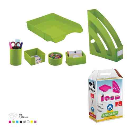 Set birou plastic Ark 1397 Combo verde