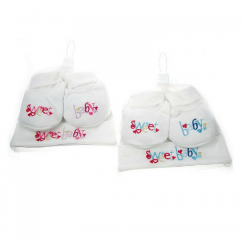 Set caciulita si botosei Sweet Baby pentru nou-nascuti