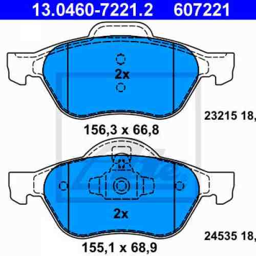 Set placute frana ATE 13.0460-7221.2