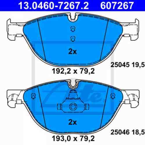 Set placute frana ATE 13.0460-7267.2