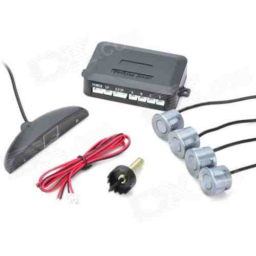 Set Senzori parcare auto detector parktronic display radar monitor 4 senzori GRI