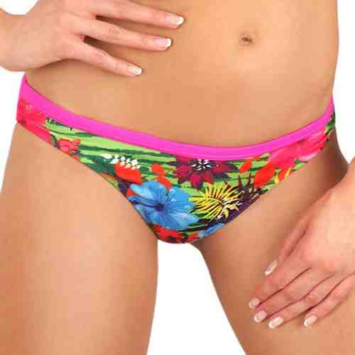 Slip costum de baie Flowers Pink