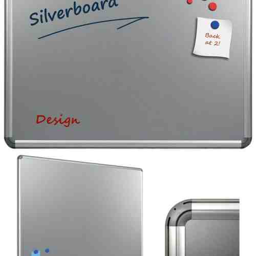 Tabla argintie magnetica 90 x 120 cm, profil aluminiu Design, SMIT