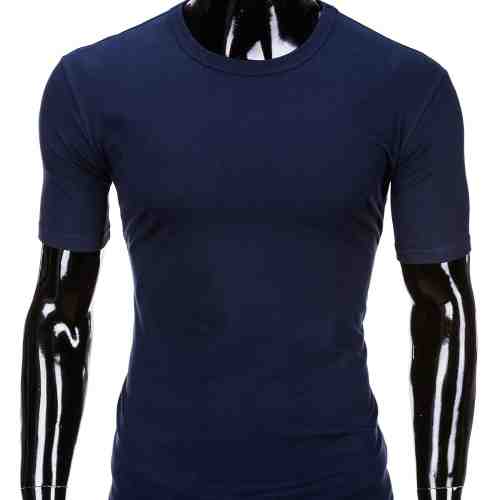 Tricou pentru barbati, bleumarin simplu, slim fit, mulat pe corp, bumbac - S620