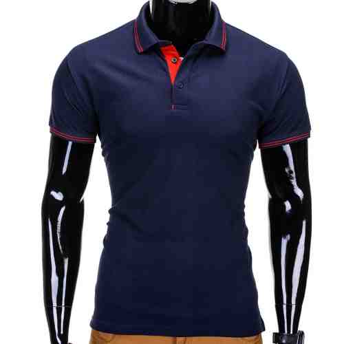 Tricou pentru barbati polo, bleumarin simplu, slim fit, casual - S666
