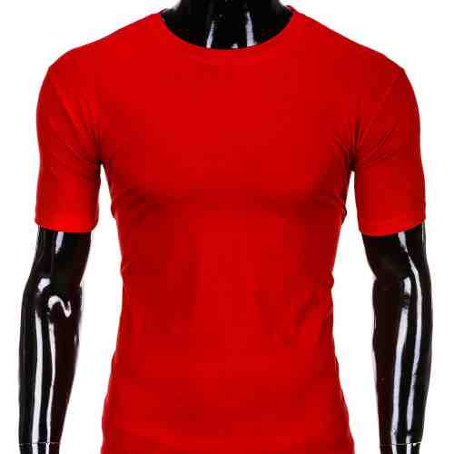 Tricou pentru barbati, rosu simplu, slim fit, mulat pe corp, bumbac - S620