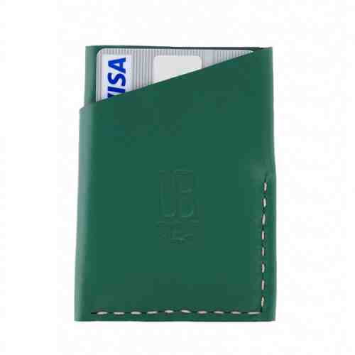 Portcard din piele naturala URBAN BAG by Smallet - Verde Inchis
