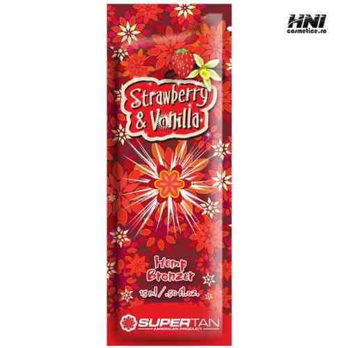 Crema pentru solar bronzanta cu aroma de CAPSUNE & VANILIE 15ml