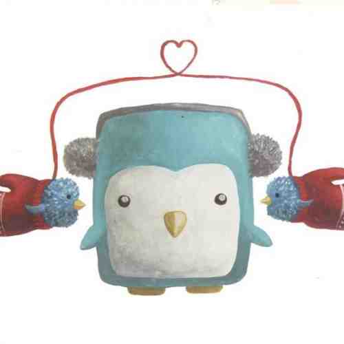 Felicitare de iarna - Pinguin cu manusi | Rod