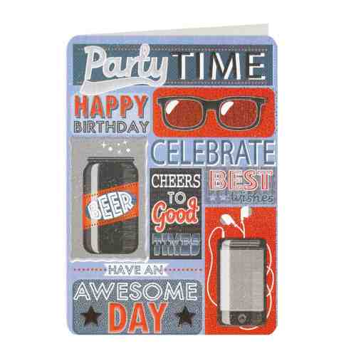 Felicitare - Happy Birthday - Party Time | Laura Darrington Design