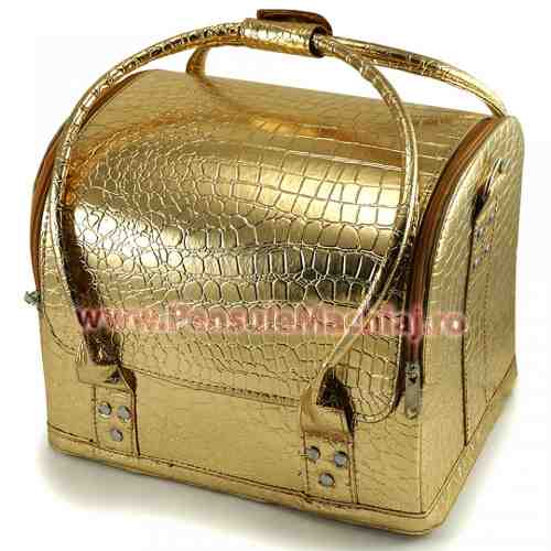 Geanta Produse Cosmetice Fraulein38, culoarea Gold Mist