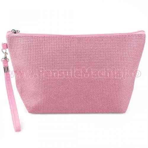 Geanta Produse Cosmetice tip Portfard Baby Pink