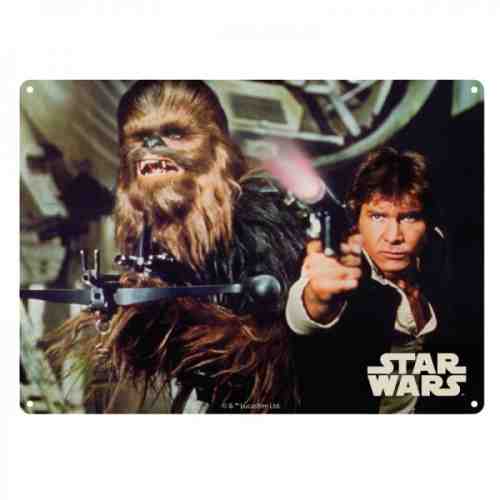 Placuta metalica - Star Wars - Han Solo and Chewbacca | Half Moon Bay