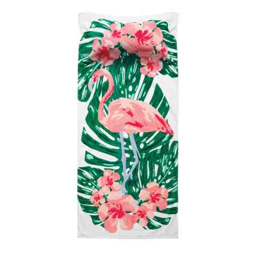 Prosop de plajă cu imprimeu tropical cu pernă