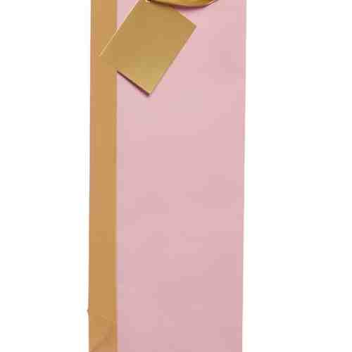 Punga pentru cadou - Pink & Gold - Bottle | Meridian Import Company