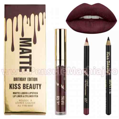 Ruj Lichid Mat Kiss Beauty Antique Ruby #03