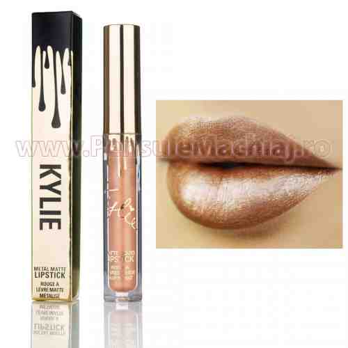 Ruj Lichid Mat Kylie Gold Metal Matte Poppin