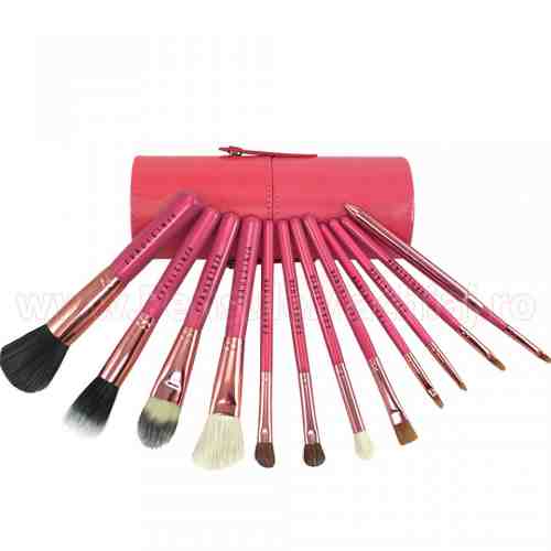 Set 12 pensule profesionale machiaj Fraulein38 Pink Flamenco