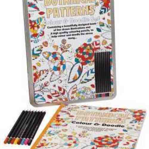 Set de lux de colorat pentru adulti modele botanice |