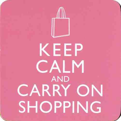 Suport pahar Keep Calm and Carry on Shopping | Lesser & Pavey