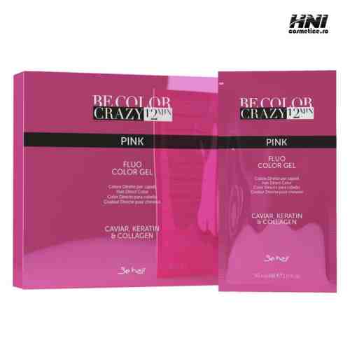 Vopsea de par Roz Be Color Crazy 12 min fara amoniac 30 ml