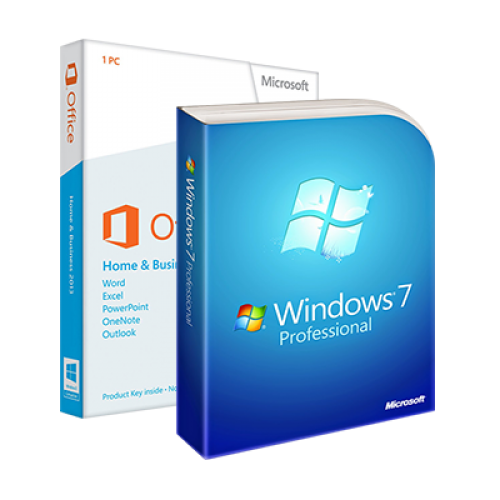 Windows 7 Professional + Office 2013 Home and Business, licențe electronice 32/64 bit