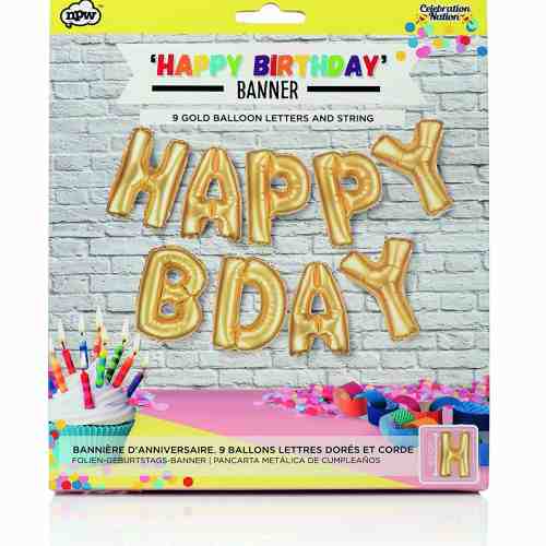 Baloane - Foil Banner Happy B-day | NPW