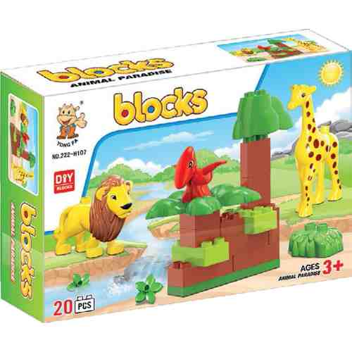 Cuburi de construit zoo 20 piese | Diakakis