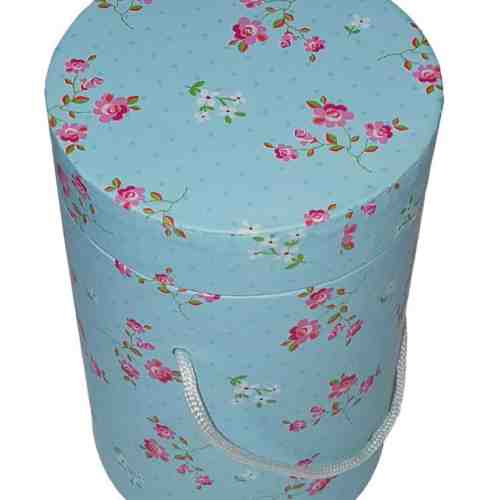 Cutie pentru cadou - Blue With Pink Flowers, mare | Meridian Import Company