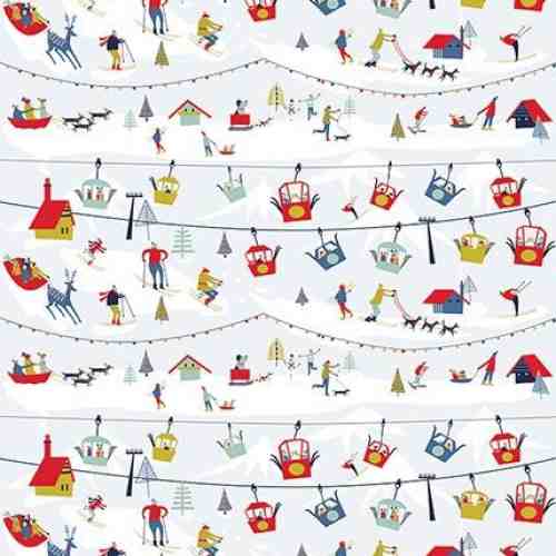 Hartie de impachetat - Cable Cars Christmas | The Art File