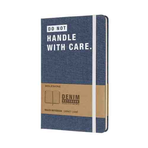 Jurnal Moleskine - Denim Limited Collection, Do Not Handle With Care, Ruled, Largea | Moleskine