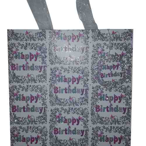 Punga mare pentru cadouri - Happy Birthday glitter | Glick