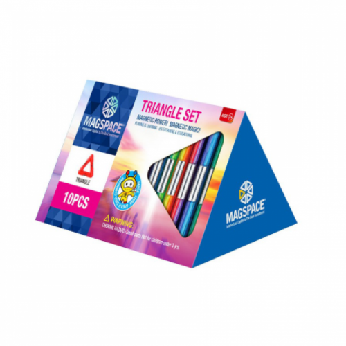 Magspace 10 Piese - Triangle Set - Joc Magnetic Educativ de Constructie 3D | Magspace