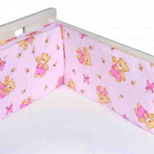 Aparatori laterale pentru pat Honey Bear Pink