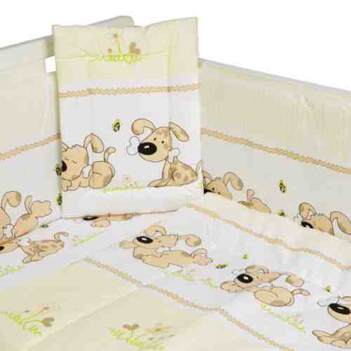 Lenjerie patut cu 4 piese Puppy Beige