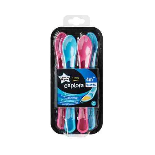 Lingurite pentru intarcat x 4 buc Roz-Albastru