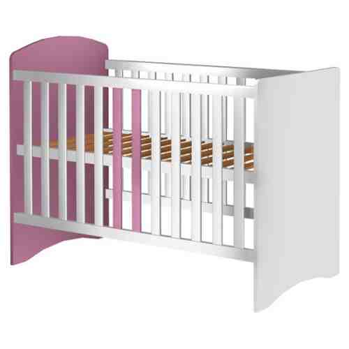 Patut copii din lemn Anne 120x60 cm alb-roz