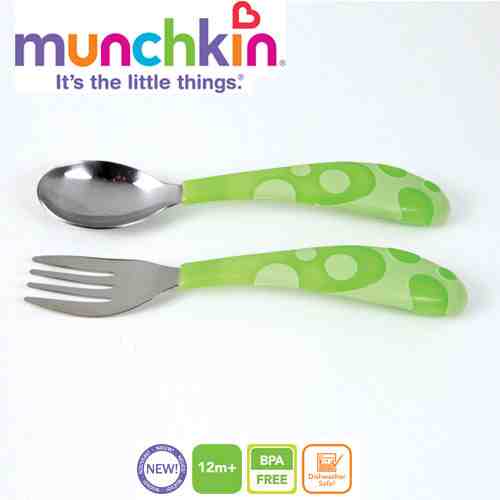 Set 2 tacamuri Lingurita si Furculita Inox 12L+ Verde