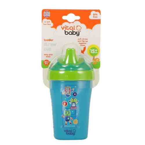Cana cu pai Toddler Straw 15 luni+ bleu