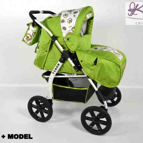 Carucior 2 in 1 Kerttu Tiger verde cu model