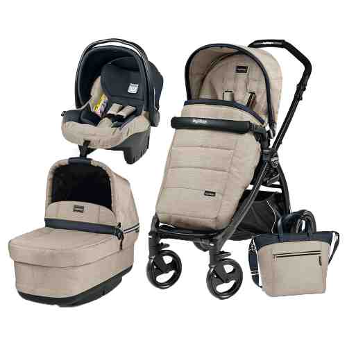 Carucior 3 in 1 Peg Perego Book Plus Black Matt POP-UP Elite Luxe Beige