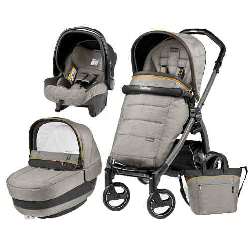 Carucior 3 In 1 Peg Perego Book Plus S Black Completo Elite Luxe Grey
