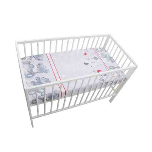 Cearceaf din bumbac cu elastic 120X60cm Teddy Hug Gri