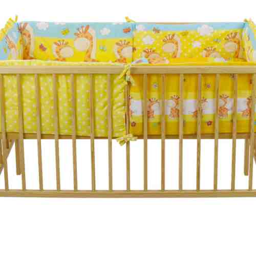 Lenjerie Happy Giraffe galben 4+1 piese 120x60 cm