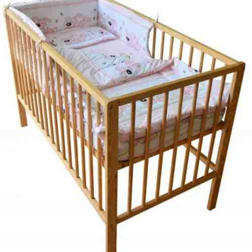 Lenjerie patut cu 5 piese 120x60cm Puppy Roz