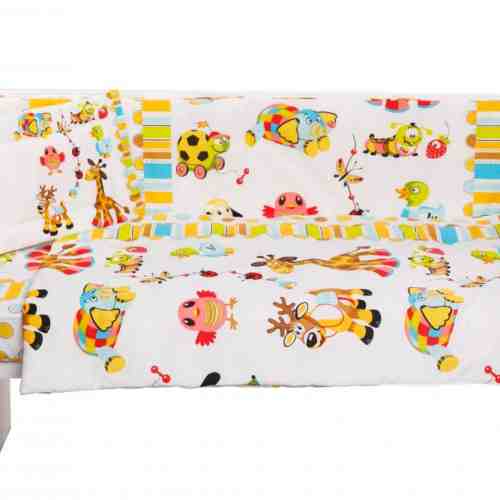 Lenjerie patut cu 5 piese Orange Giraffe