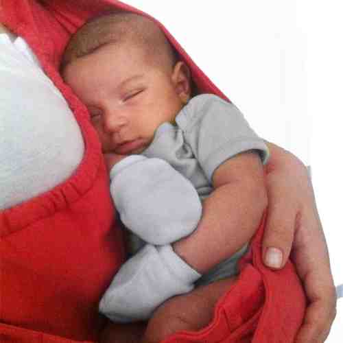 Marsupiu Sling Cotton Poppy red Wallaboo